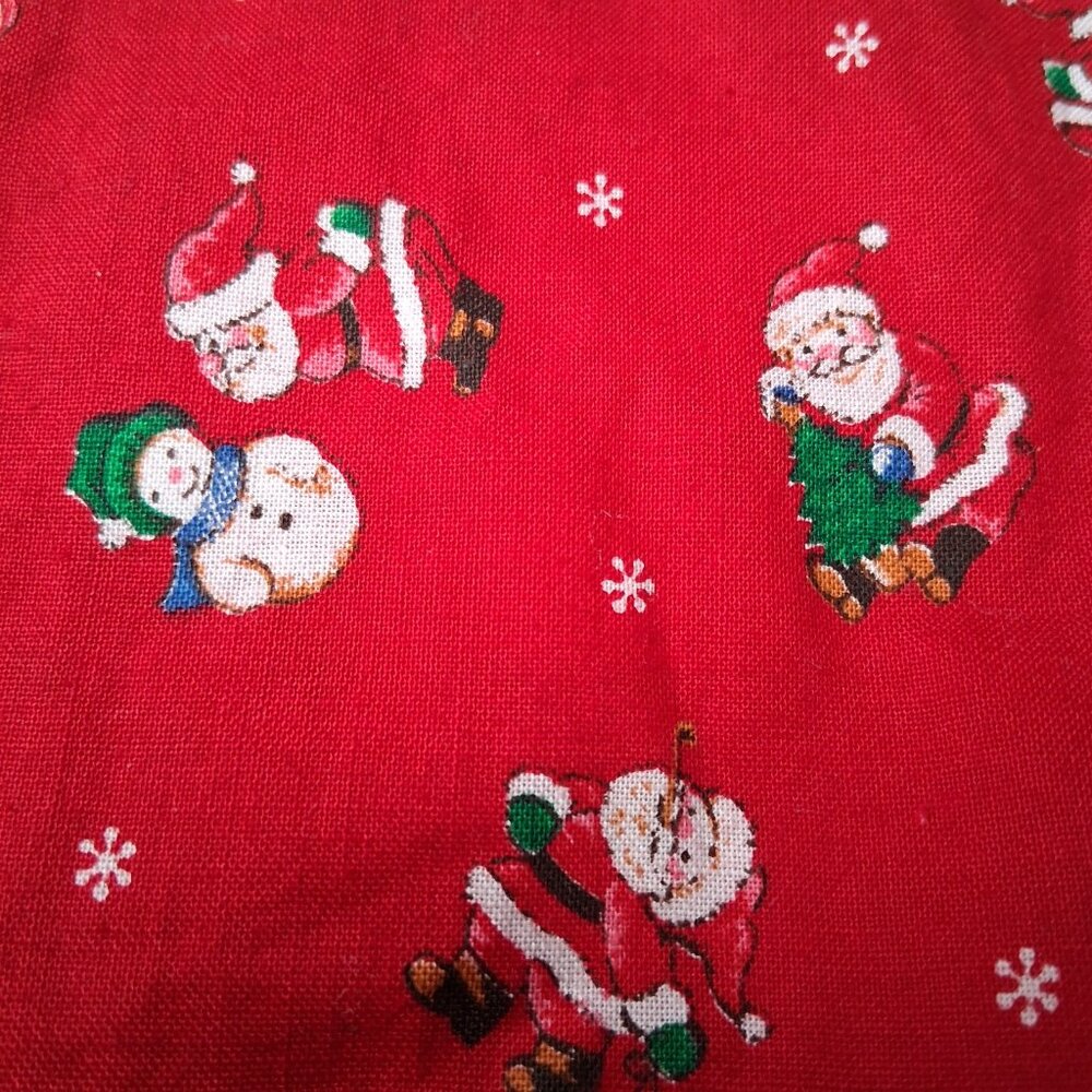 Handmade Patchwork Christmas Apron Santa Claus Wreath French Horn One Size - Picture 13 of 16